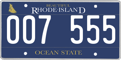 RI license plate 007555