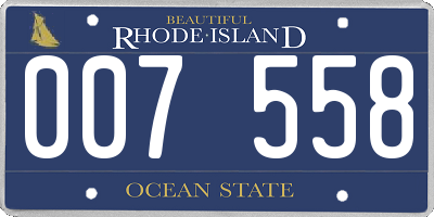 RI license plate 007558