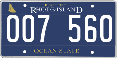 RI license plate 007560