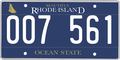 RI license plate 007561