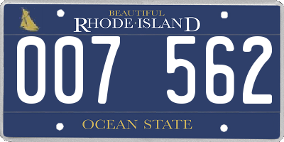 RI license plate 007562