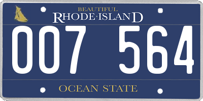 RI license plate 007564