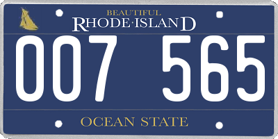 RI license plate 007565