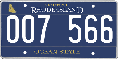 RI license plate 007566