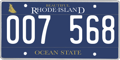 RI license plate 007568