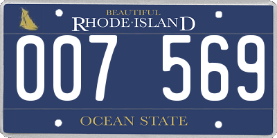 RI license plate 007569