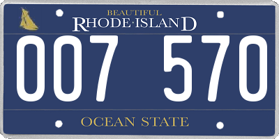 RI license plate 007570