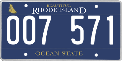 RI license plate 007571