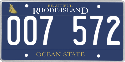 RI license plate 007572