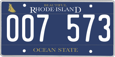 RI license plate 007573