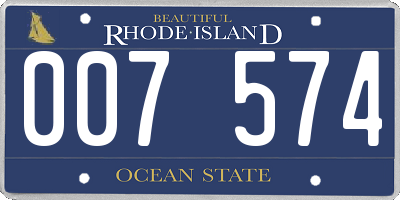 RI license plate 007574