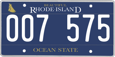 RI license plate 007575