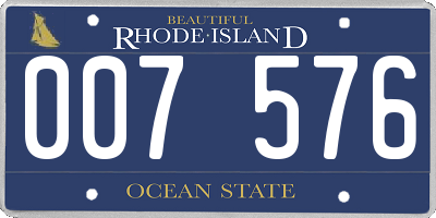 RI license plate 007576