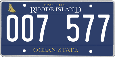 RI license plate 007577