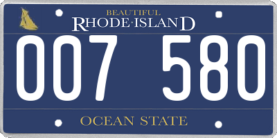 RI license plate 007580