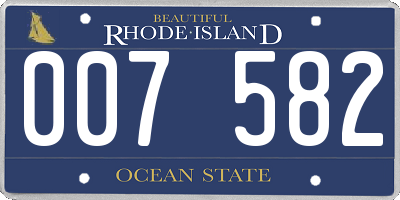 RI license plate 007582