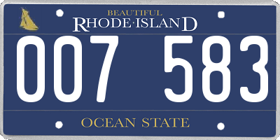 RI license plate 007583