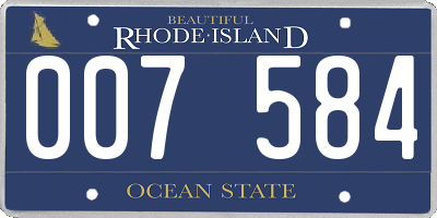 RI license plate 007584