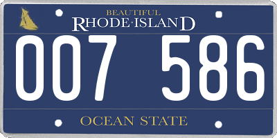 RI license plate 007586