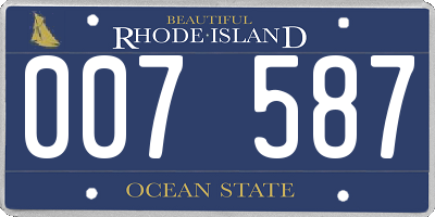 RI license plate 007587