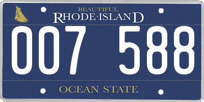 RI license plate 007588