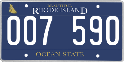 RI license plate 007590