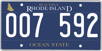 RI license plate 007592