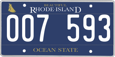 RI license plate 007593