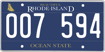 RI license plate 007594