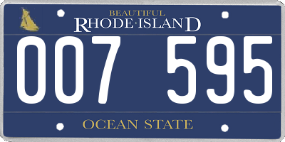 RI license plate 007595