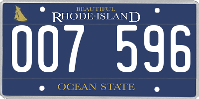 RI license plate 007596