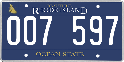 RI license plate 007597