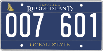 RI license plate 007601