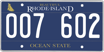 RI license plate 007602