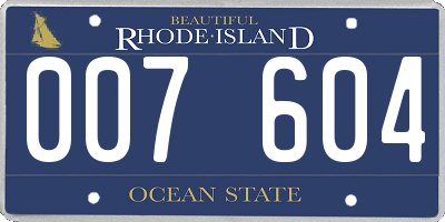 RI license plate 007604