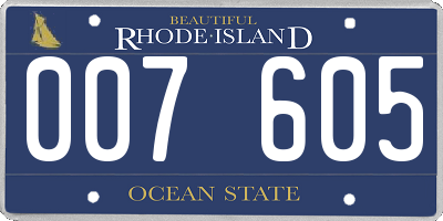 RI license plate 007605