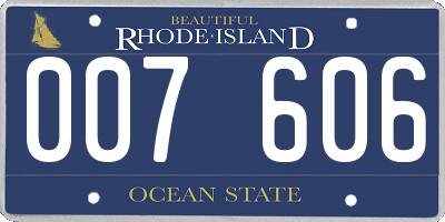 RI license plate 007606