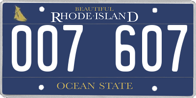 RI license plate 007607