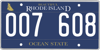 RI license plate 007608