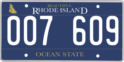 RI license plate 007609