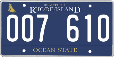 RI license plate 007610