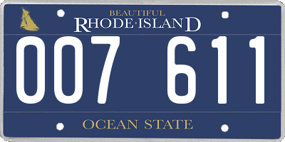 RI license plate 007611