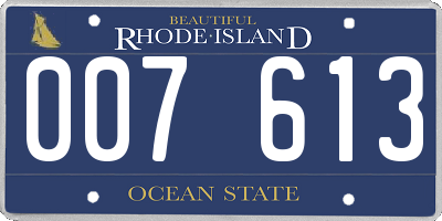 RI license plate 007613