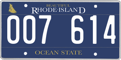 RI license plate 007614