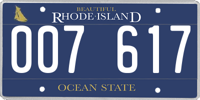 RI license plate 007617