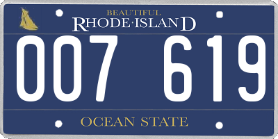 RI license plate 007619