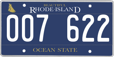 RI license plate 007622