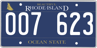 RI license plate 007623