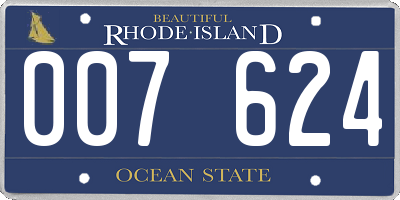 RI license plate 007624