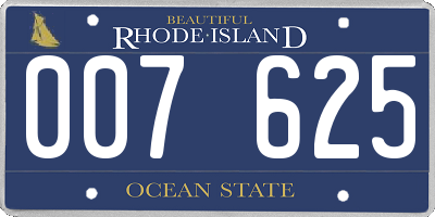 RI license plate 007625